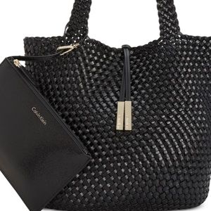 calvin klein naomi woven tote